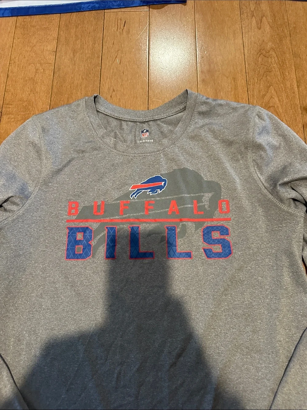 Lot of 3 Buffalo Bills Kids Long-Sleeve Team Shirts - Red, Royal Blue, Gray!